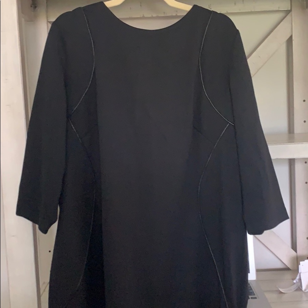 Lane Bryant Black Sheath Dress with Piping